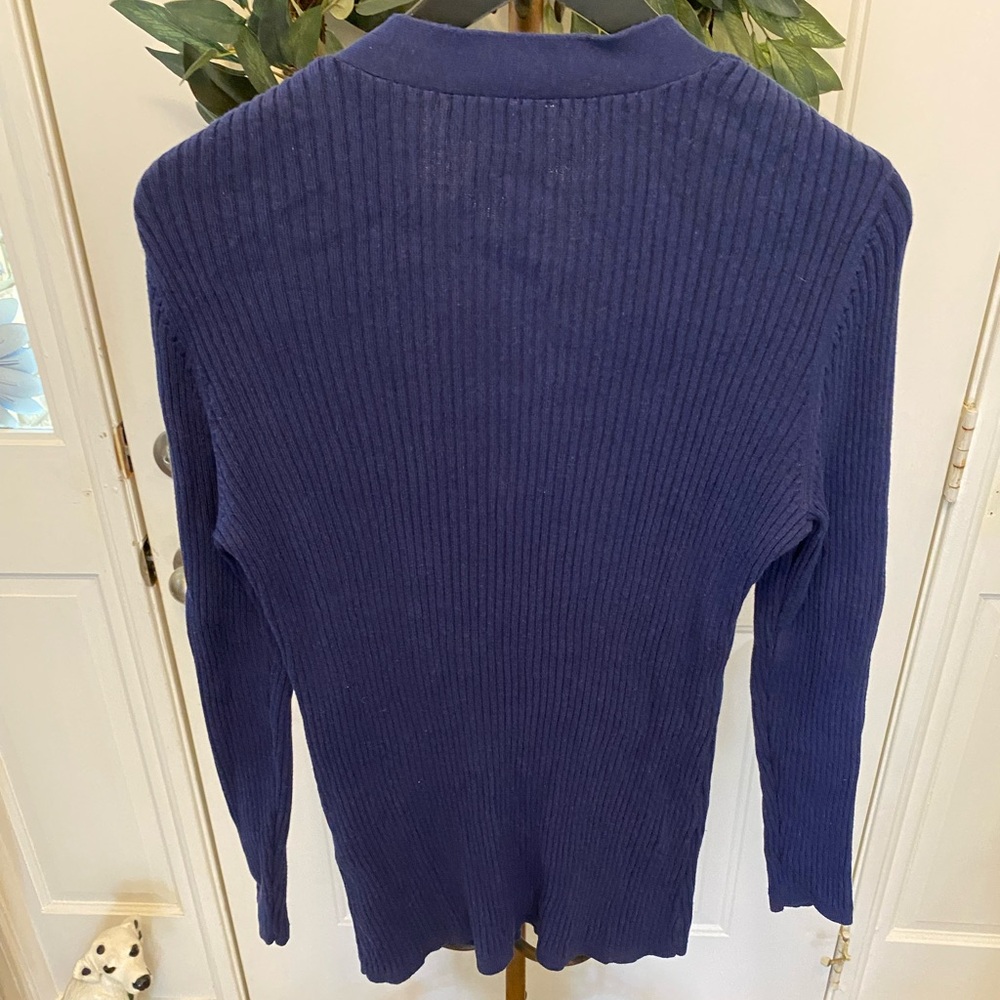 Soft Surroundings Ribbed Knit Cardigan Sweater Button Down L - Picture 2 of 9